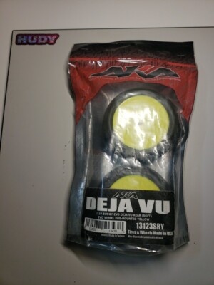 1:10 BUGGY EVO DEJA VU REAR TIRES (SOFT) EVO WHEEL PRE-MOUNTED YELLOW 13123SRY 