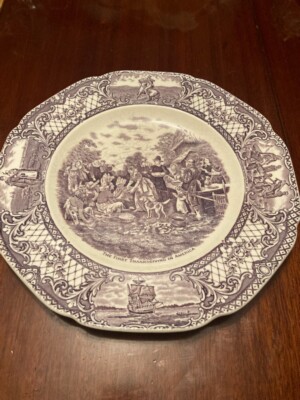 12 Mulberry Colonial Times Dinner Plates
