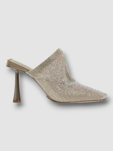 Pre-owned Benedetta Bruzziches $1090  Women Silver Goliarda Crystal Mule Heel Us 10/eu 40