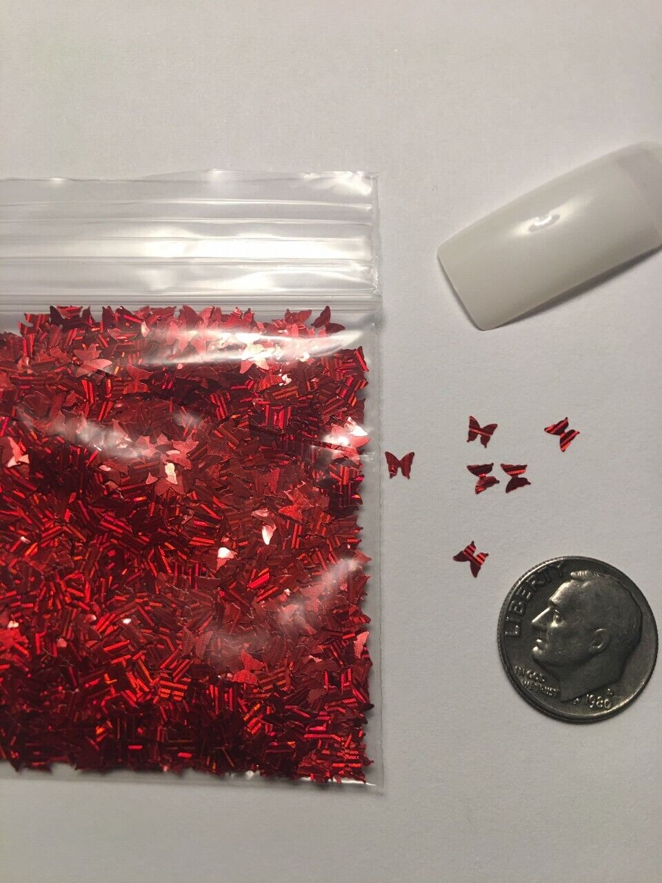 как выглядит NEW Laser BUTTERFLY Hot Red Evil Glitter 1tsp-4Nail Art Face Craft-US фото