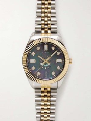 Timex x Jacquie Aiche Allure Collection Black Mother Of Pearl Watch