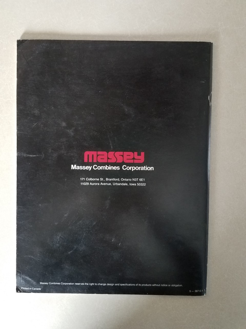 Massey Ferguson 8590 Rotary Combine Product Information Manual Collectible