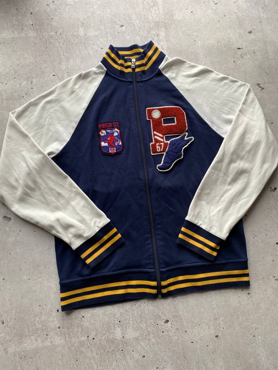 Rare Polo Ralph Lauren P-Wing Varsity Fleece Track Jacket