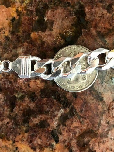 Pre-owned Silver Men's Shiny Miami Cuban Link 11mm Heavy Solid 925  Chain 100-150g 20-30"