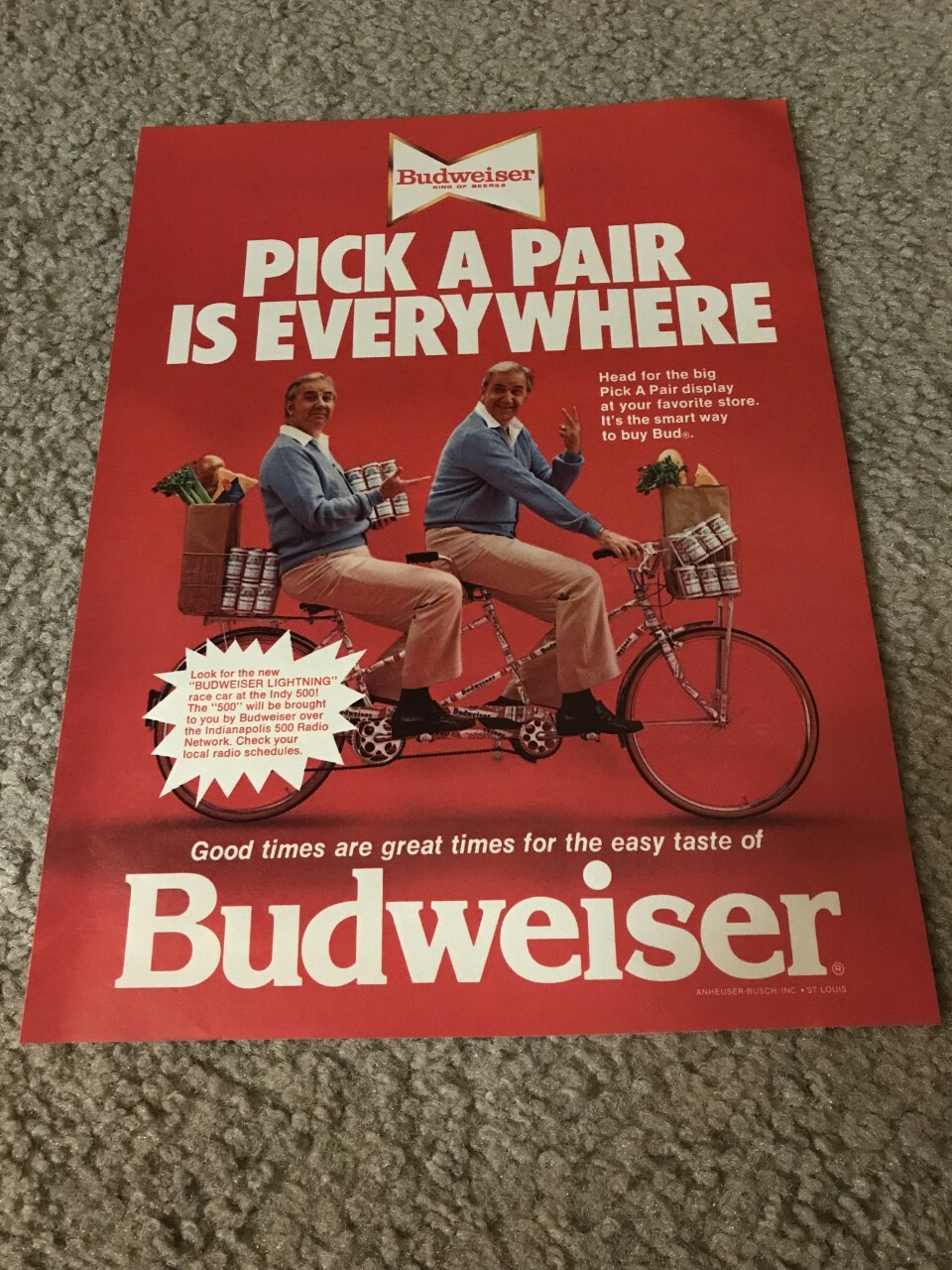 Vintage 1978 BUDWEISER BEER Poster Print Ad 