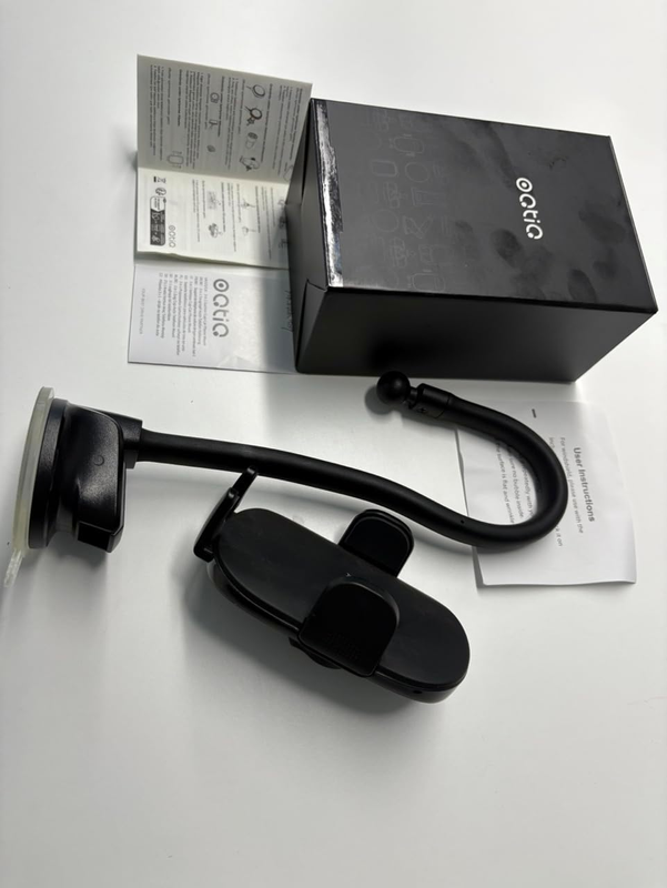 13" Gooseneck Car Phone Mount – Windshield & Dashboard Holder with Strong Suctio