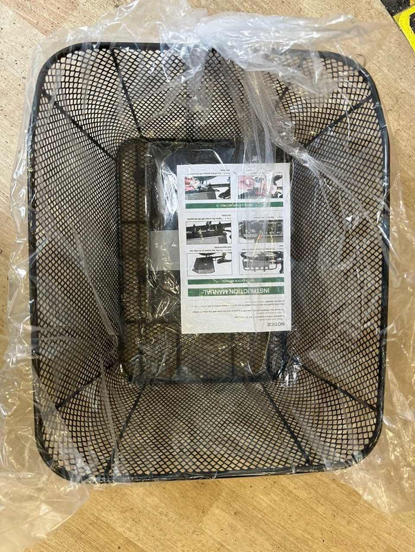 Rear Bike Basket - Heavy-Duty Iron Wire Bicycle Cargo Rack with Reflective Water