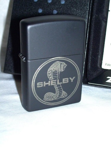 ZIPPO - Shelby Cobra Circled Snake Engraved Black Lighter