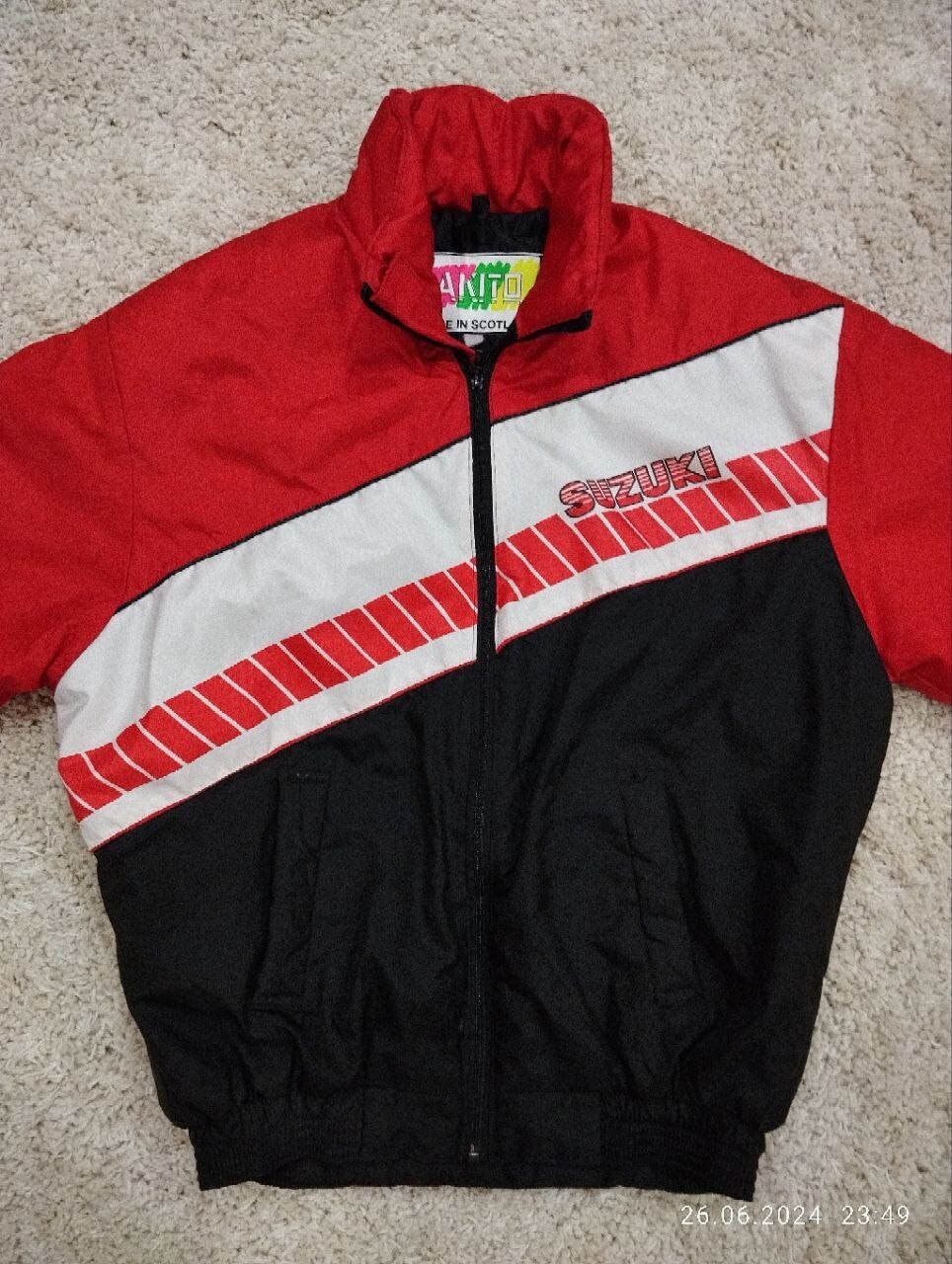 80年代 Vintage Racing Jacket ドイツ製 Vintage Kawasaki ZRX Wool Leather Varsity Jacket Japanese