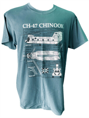 Chinook CH-47 Helicóptero Británico / Ee. Uu. Ejército Militar Camiseta Con