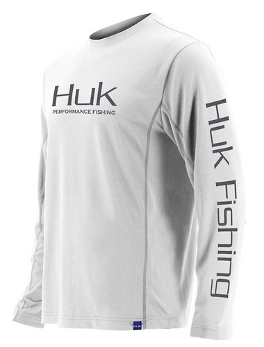 Huk Fishingフィッシングシャツ ブルー/ホワイト M （L） Huk Trophy Flag Pursuit Performance Shirt - Men's - Medium