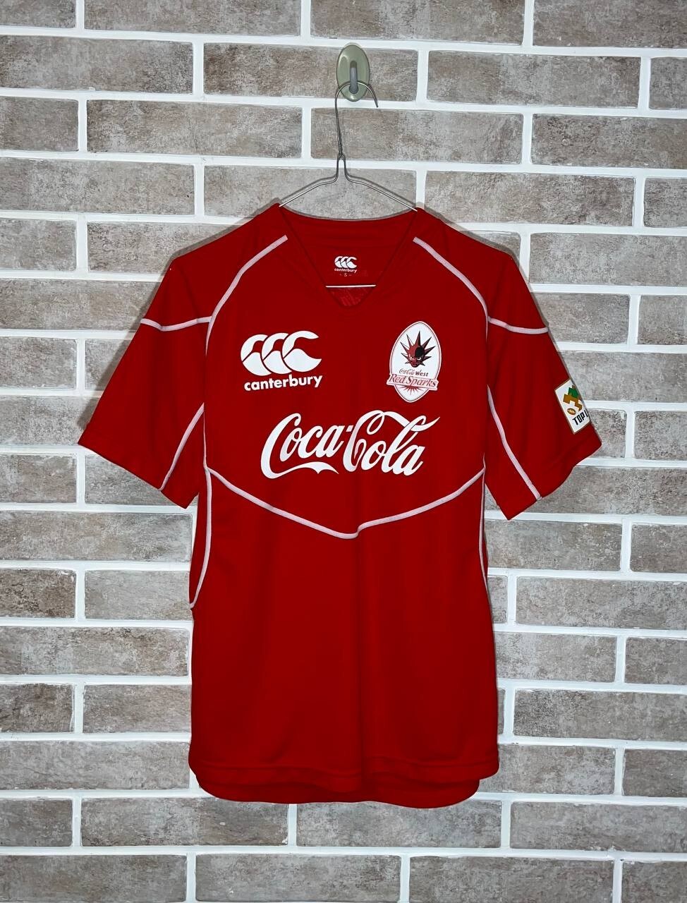 Canterbury セットアップCocaCola Red Sparks Coca-Cola West Red Sparks Rugby Team Canterbury Home Jersey