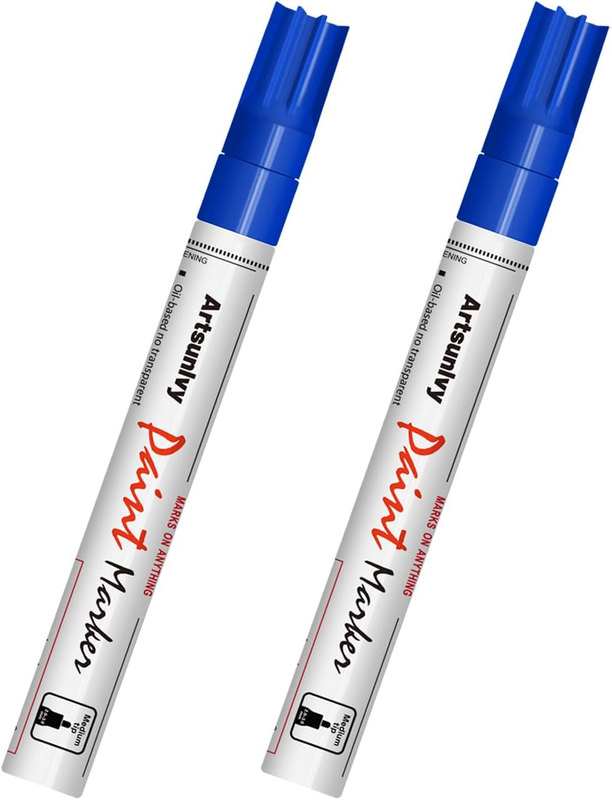 White Paint Pens Marking Pens Permanent Markers - 2 Pack Oil Based Waterproof