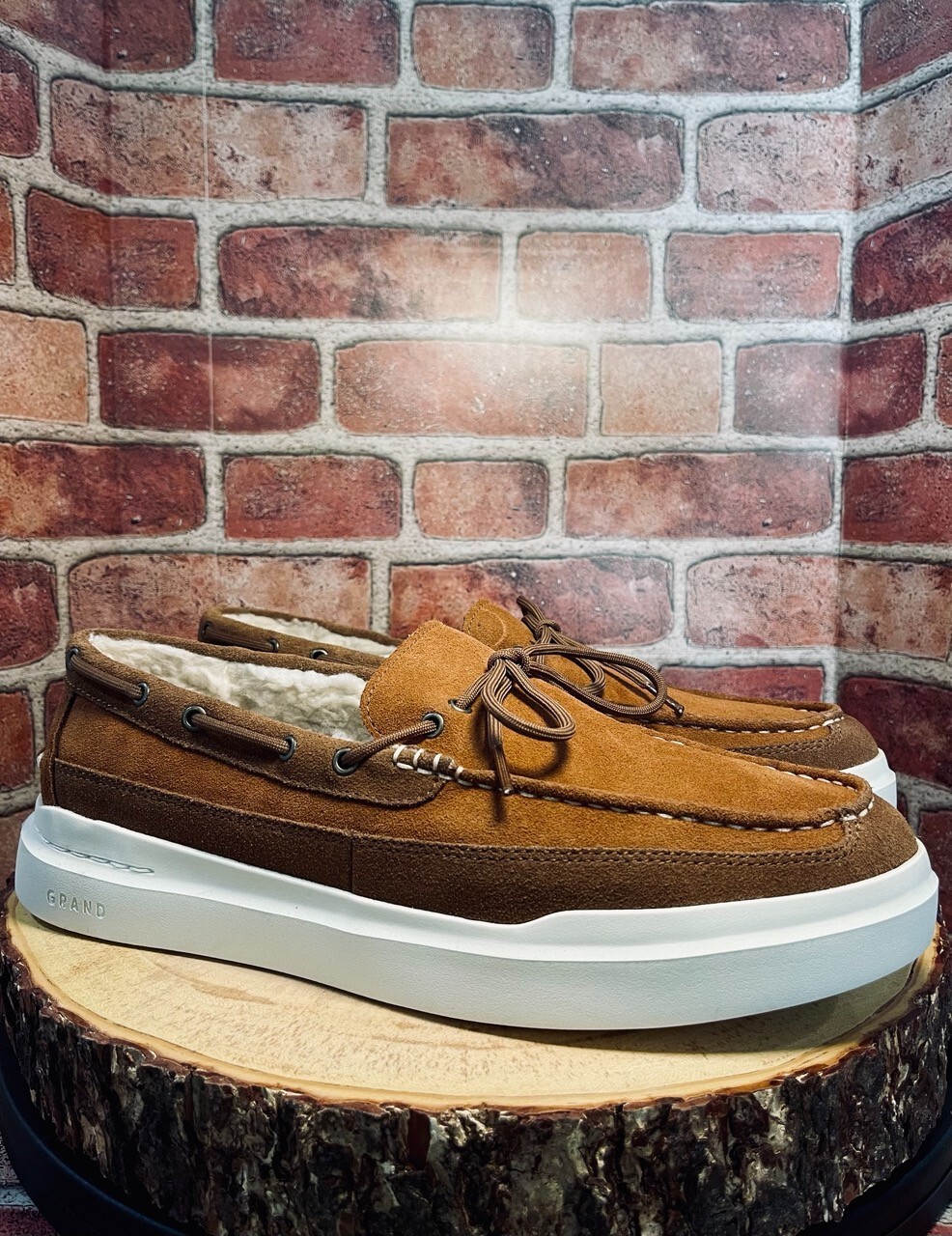 COLE HAAN ブラウン モカシン Cole Haan Men GrandPrø Rally Slipper Moccasin Brown White