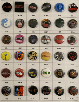 #2 Rock Band Buttons 1'' - Minimum 10 pcs @ $20, Additional $2.00 each - New