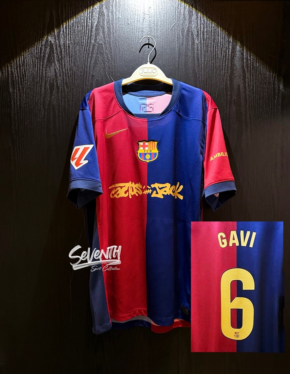 24-25 バルセロナ✕トラビス コラボ ガビ ガヴィ ユニフォーム（A） Barcelona 2024/2025 Home Jersey Travis Scott Special Edition