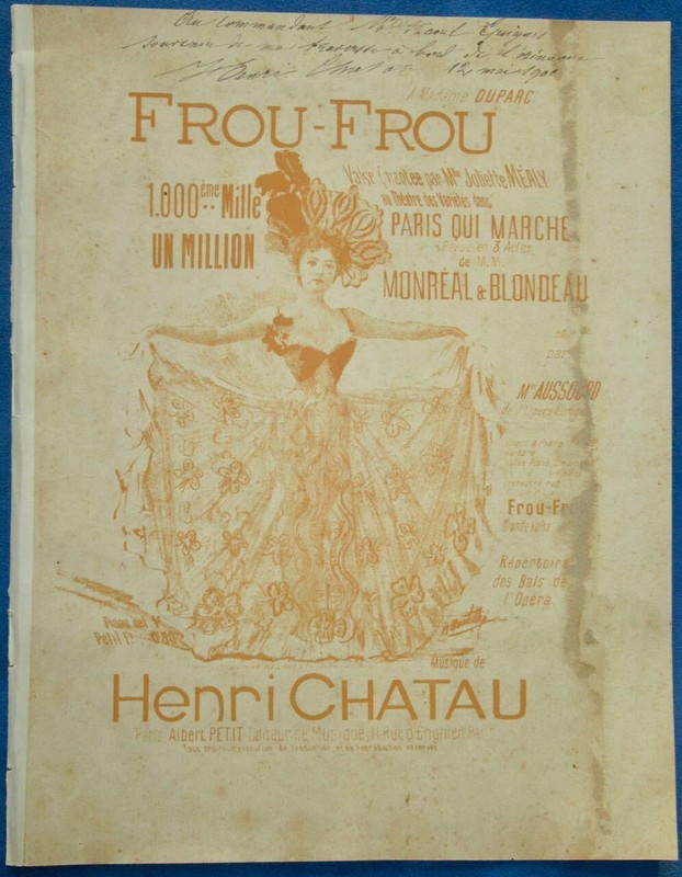 Henri Chatau DÃDicace Marine OrÃNoque Partition Chant Piano Frou Frou BoutilliÃ