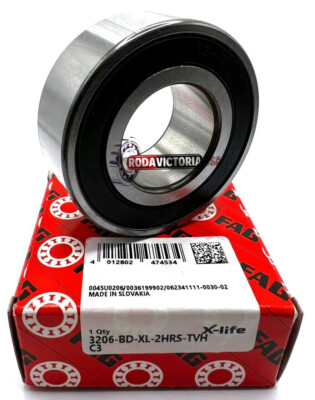 FAG 3206 BD XL 2HRS TVH C3 ANGULAR CONTACT BALL BEARING 30x62x0.9375 mm 5206-2RS