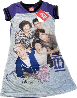 One Direction Nightgown Pajamas Girl s 4 6 NWT 1D Purple PJ S