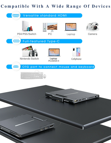 17.3" Portable Monitor FHD Extended  Second Screen Vertical For SAMSUNG DEX Used