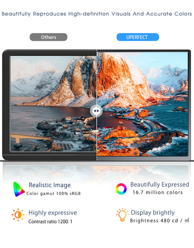 17.3" Portable Monitor FHD Extended  Second Screen Vertical For SAMSUNG DEX Used