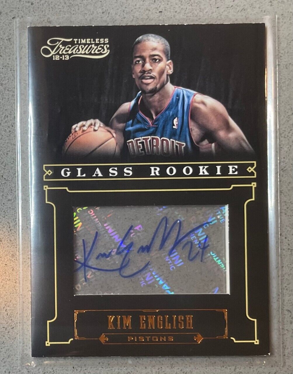 2012-13 Panini Timeless Treasures Glass 208 Kim English /499 Rookie RC Card Auto. rookie card picture