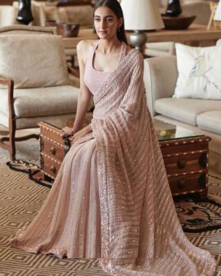Saree Party Wear Wedding Designer Indian Blouse Sari Bollywood Ethnic Pakistani