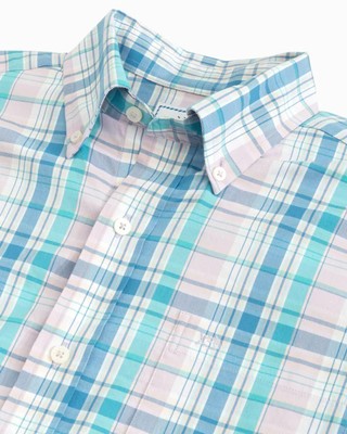 NWT SOUTHERN TIDE Sky Valley Plaid Coastal Passage Sport Orchid Petal Size M