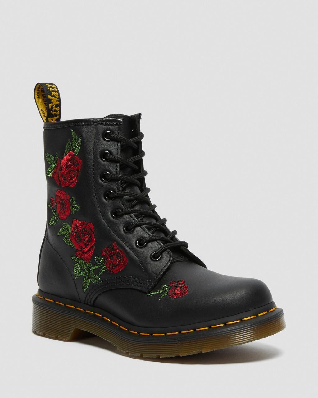【Dr.Martens】 ★ Darnet Flower ★ Black NIB*Womens*Dr. Martens*1460 8 Eye Boot**6-10*Vonda Black