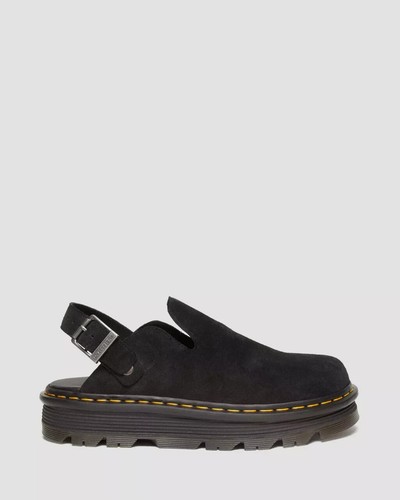 [Dr Martens] Zebjack Mule 31657001 /追跡付 Zebzag Suede Casual Slingback Platform Mules in Black | Dr