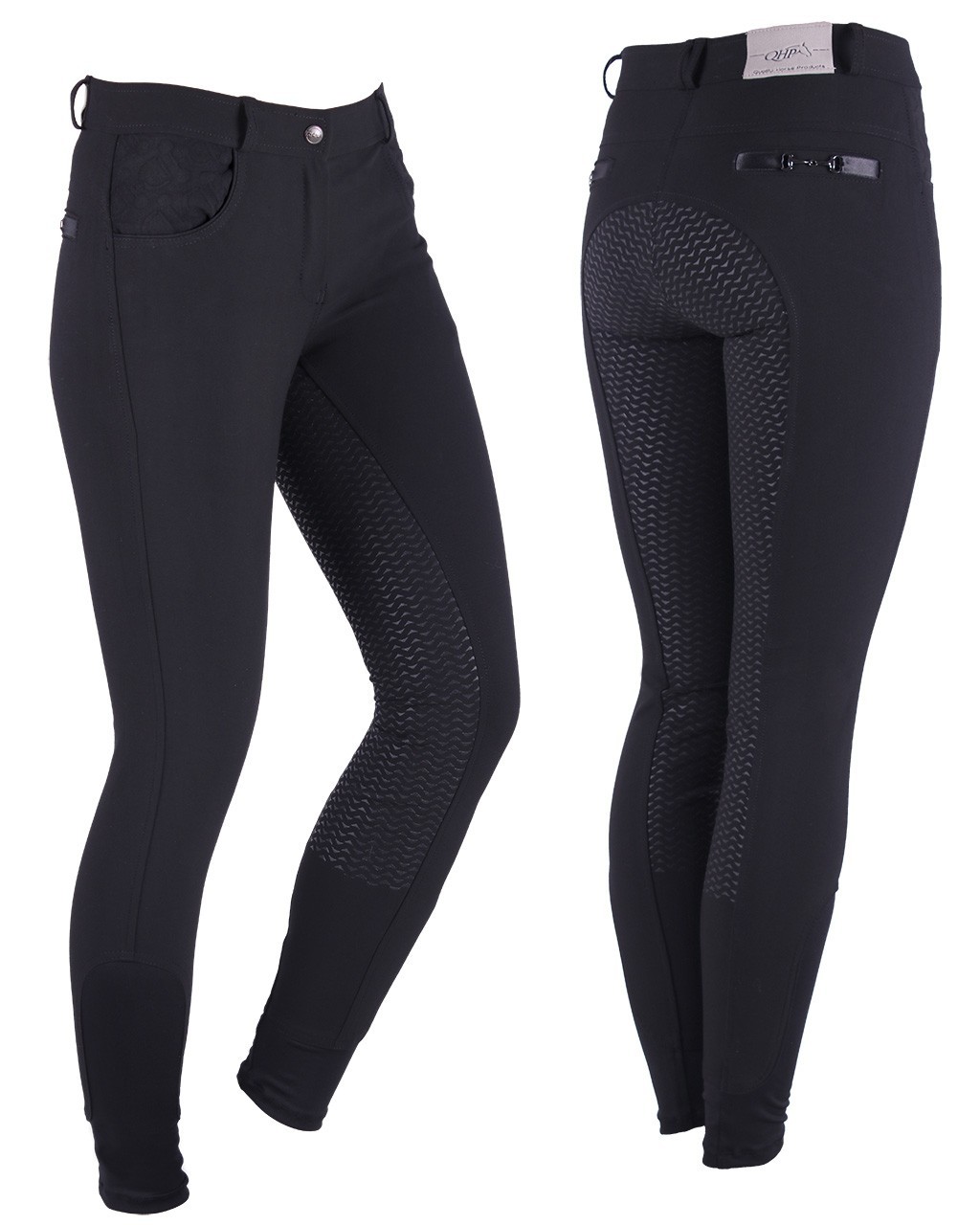QHP Damenhose Charlene Ganzbesatz schwarz