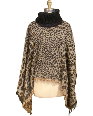 Leopard 2025 poncho sweater