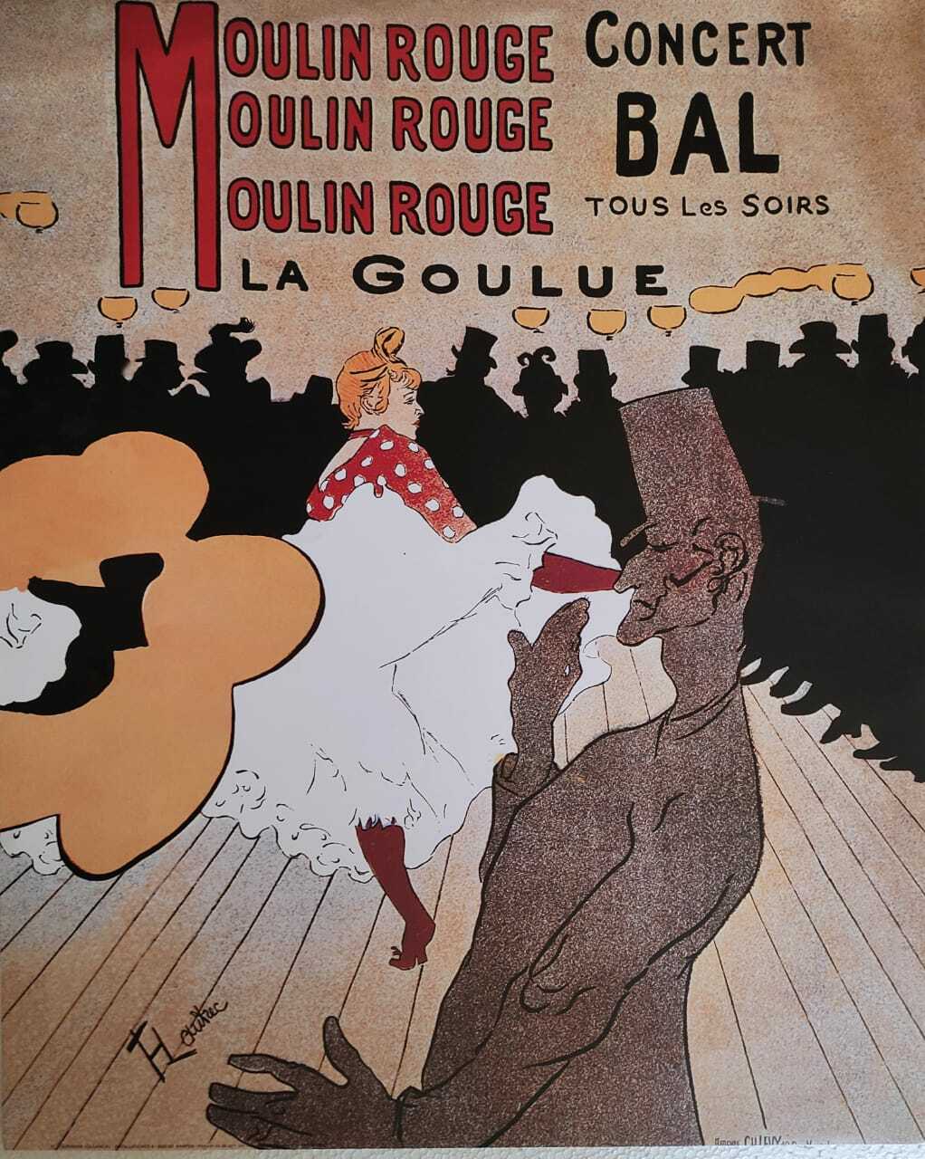 Toulouse Lautrec 額装 “Moulin Rouge” File:Henri de toulouse-lautrec, al moulin rouge, 1892-95, 01