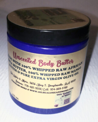 Raw African Unscented Handmade Whipped Body Butter - 8 oz