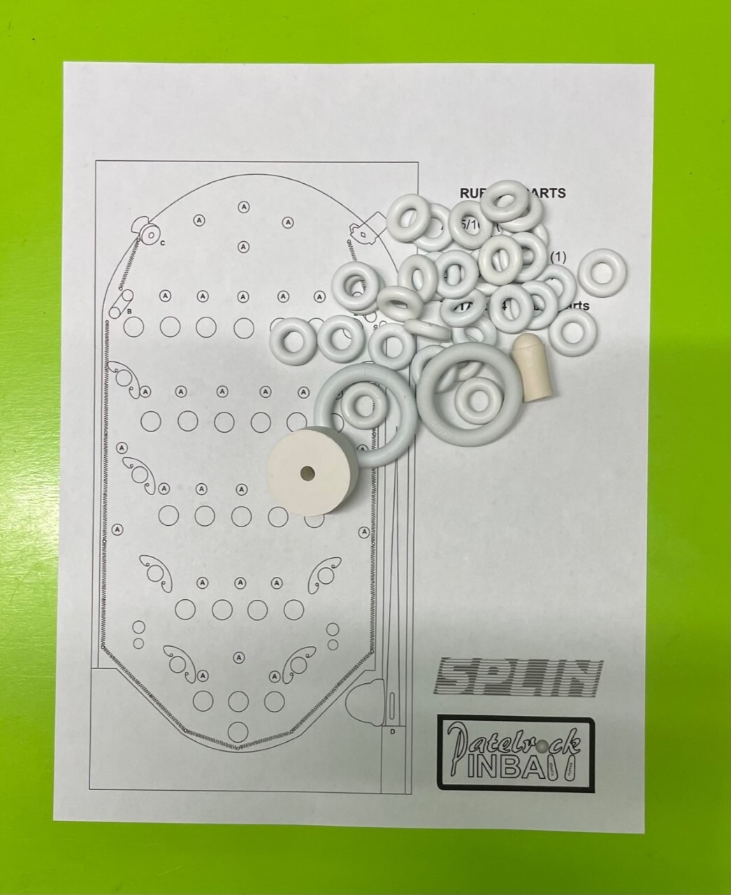 Splin Silver Flipper Pinball / Bingo Machine Rubber Ring Kit