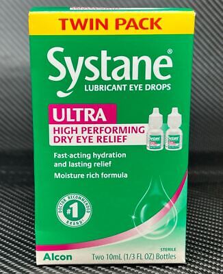 SYSTANE ULTRA Alcon Lubricant Sterile Eye Drops Twin Two 10 mL Bottles