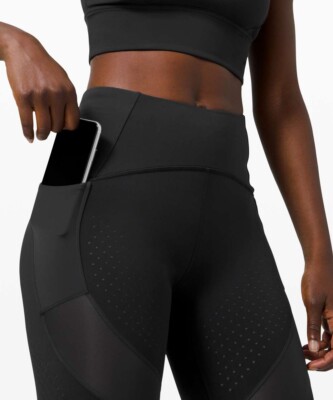 Lululemon 4 Uncovered Strength Tight High Rise Crop 23'' Perforated Paddle UPF 50
