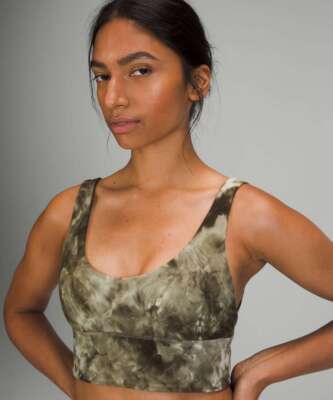 Lululemon Align Reversible Bra Diamond Dye Light Sage Medium Olive/ Dark Olive 6