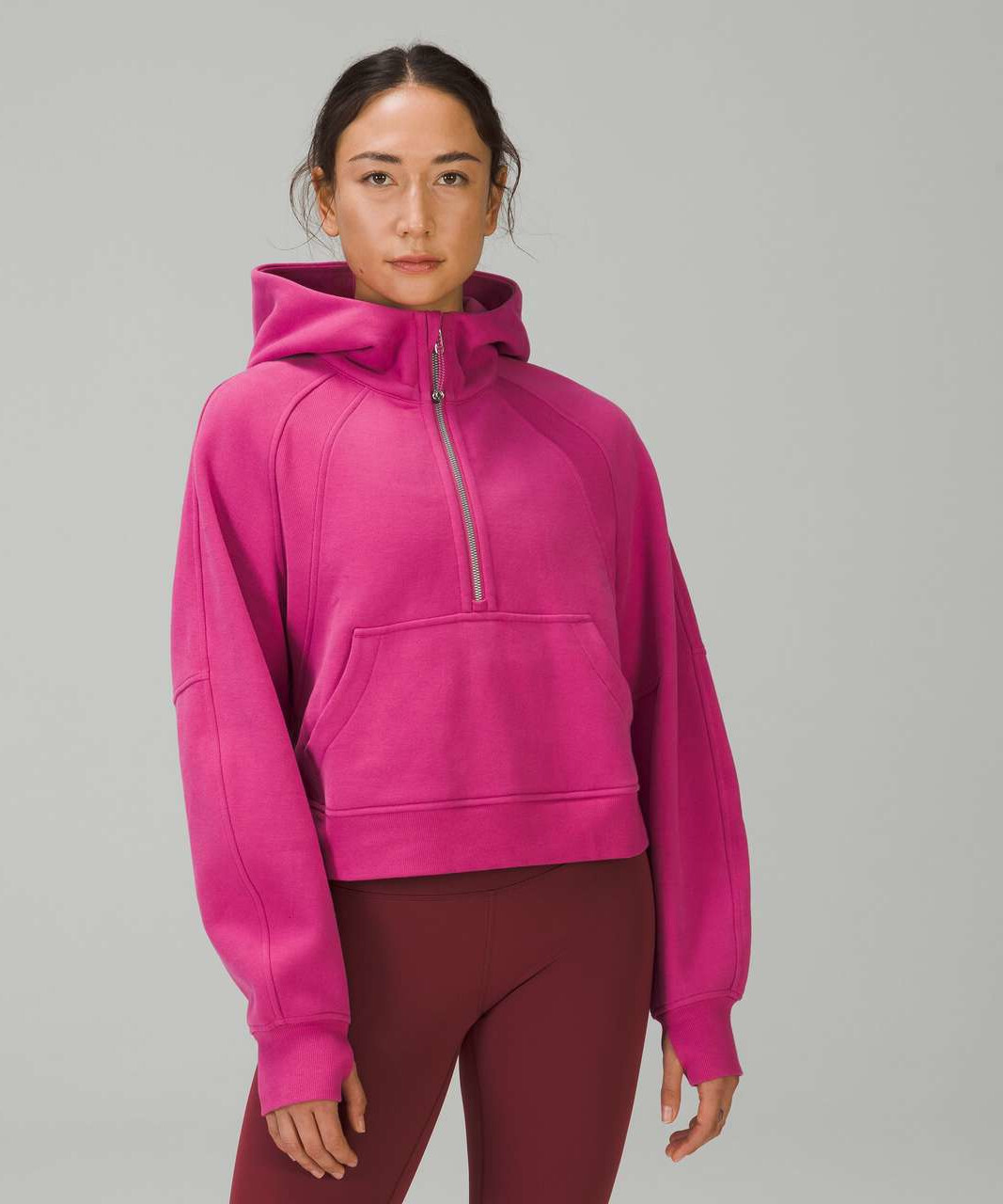 lululemon ダークグレー ピンク パーカー　サイズ2 lululemon ダークグレー ピンク パーカー サイズ2 - トップス