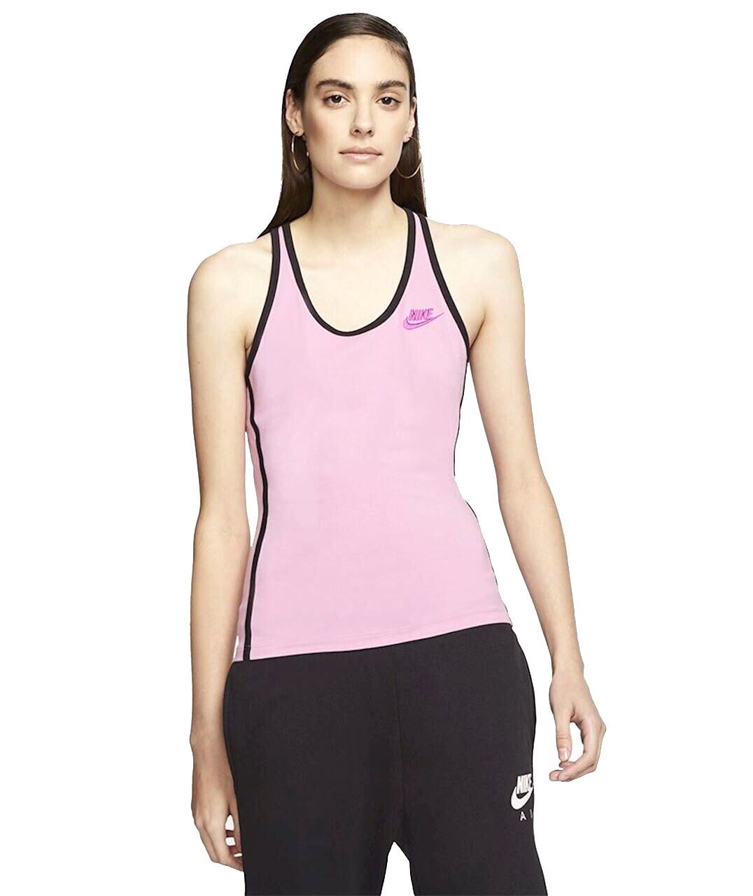 Майка Nike Womens Sportswear Racerback Heritage, розовая/черная, разные размеры