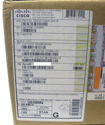 Cisco WS-X4748-12X48U+E Catalyst 4500E 48-Port UPOE w/ 12x10GbE
