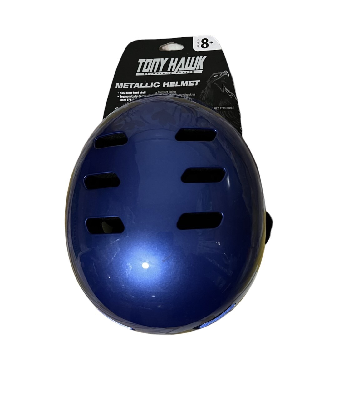 NEW Tony Hawk Blue Metallic Helmet Kids Boys Girls PVC Shell