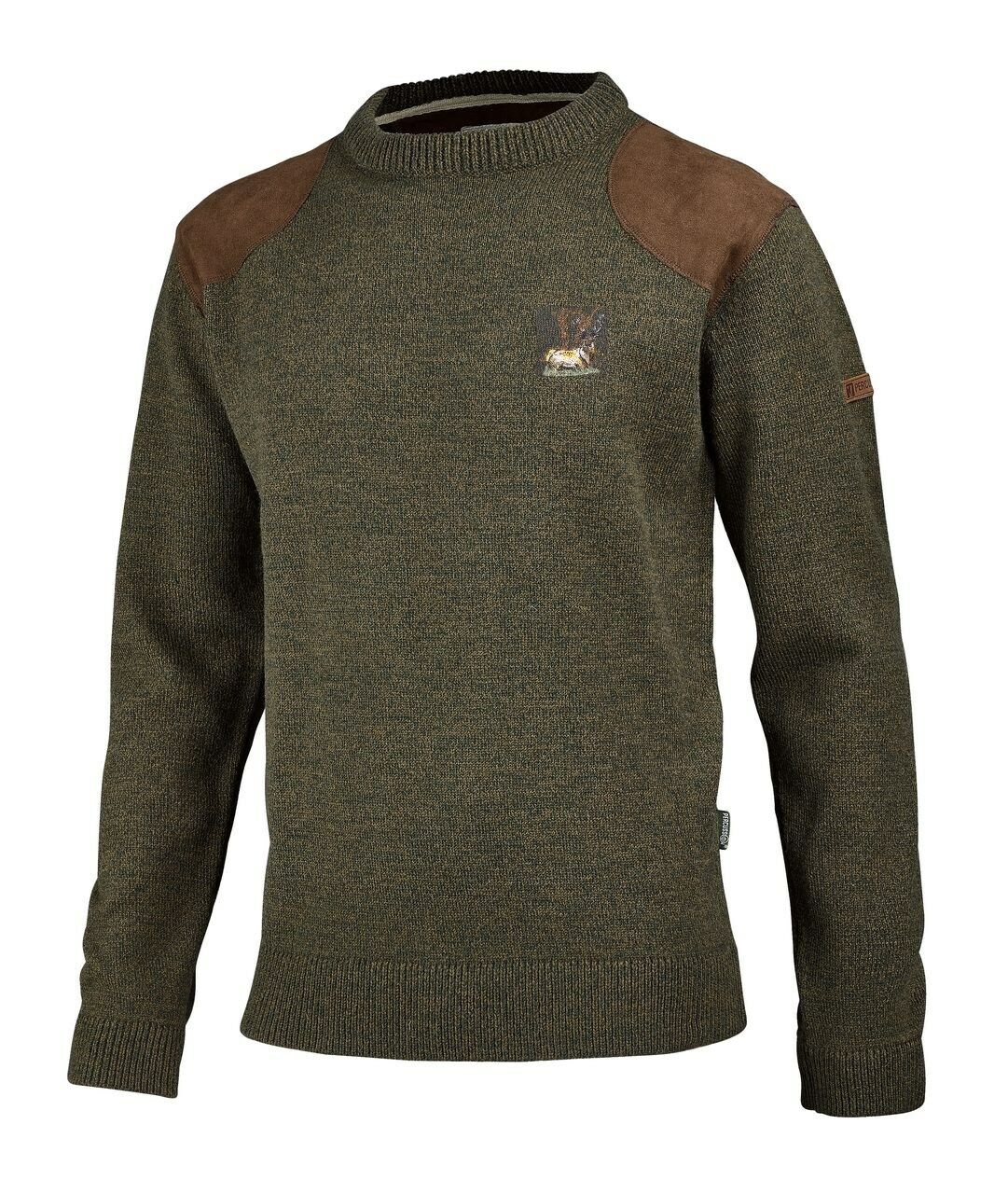 Percussion Herren Jagdpullover Strickpullover Hirsch