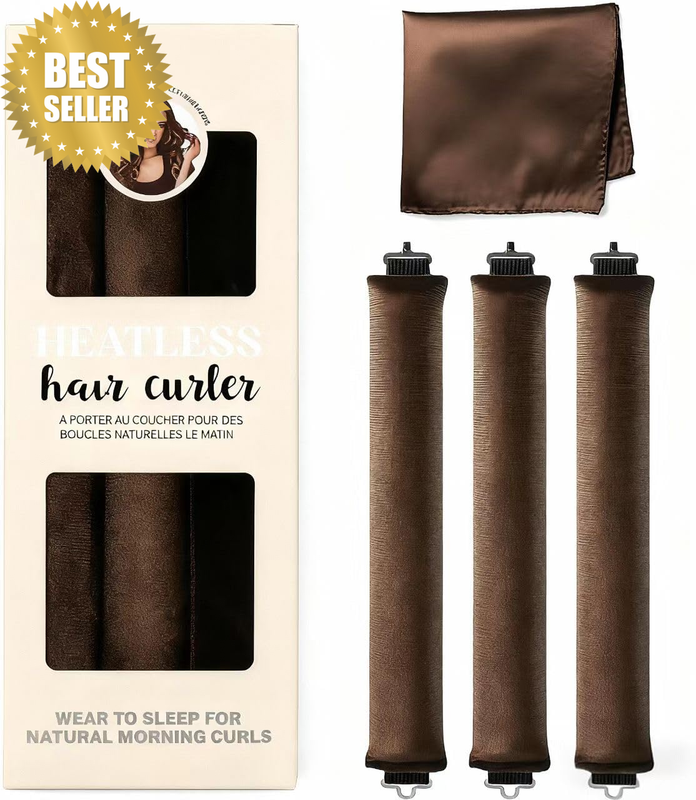 Heatless Curl Rods 3 Pack - Heatless Hair Curler for Overnight Curls, No Heat Ha