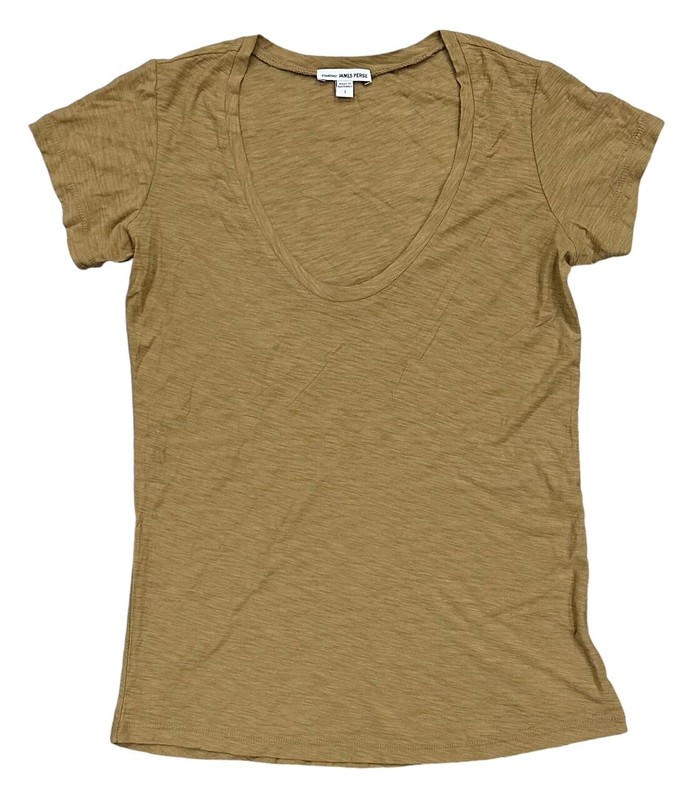 James Perse Women's Top Cotton Modal Slub Deep V Neck