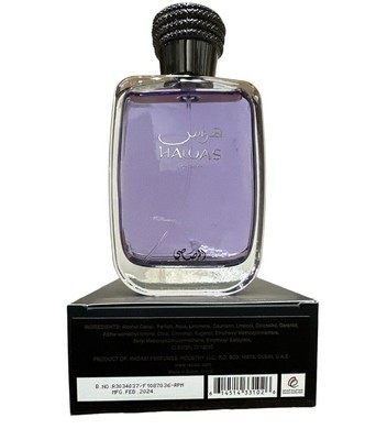 Hawas for him by Rasasi Eau De Parfum Spray 3.38 oz/100 ml Purple - Authentic