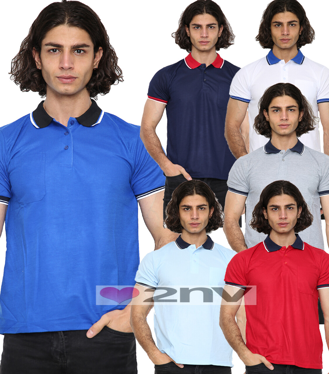 Mens Short Sleeve Polo Shirt Plain Cotton Blend Smart PK