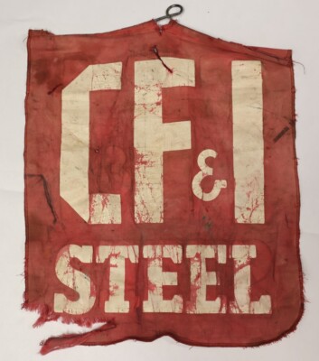C F & I Steel Truck Cloth Safety Caution Flag - Sign / Double Sided