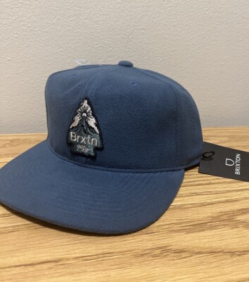 New Brixton Mfg Men s Holt MP Suede Soft Snapback Hat Cap Indie Teal Blue Color