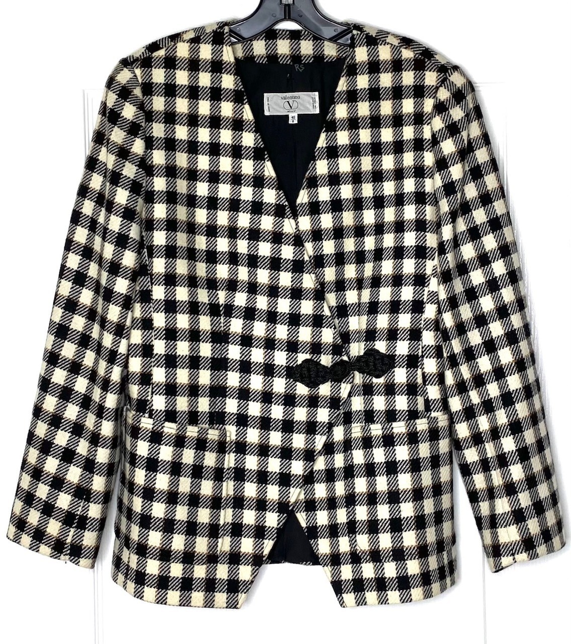ジャケット Valentino Check-pattern jacket in virgin wool and cotton Valentino Check-pattern jacket in virgin wool and cotton